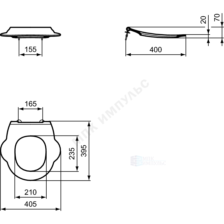 Сиденье для унитаза без крышки белое CONTOUR 21 Ideal Standard S454201 — изображение 2