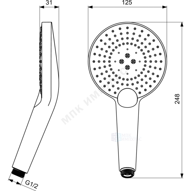 Лейка для душа 3 режима струи хром IDEALRAIN EVO JET ROUND XL3 Ideal Standard B1759AA — изображение 4