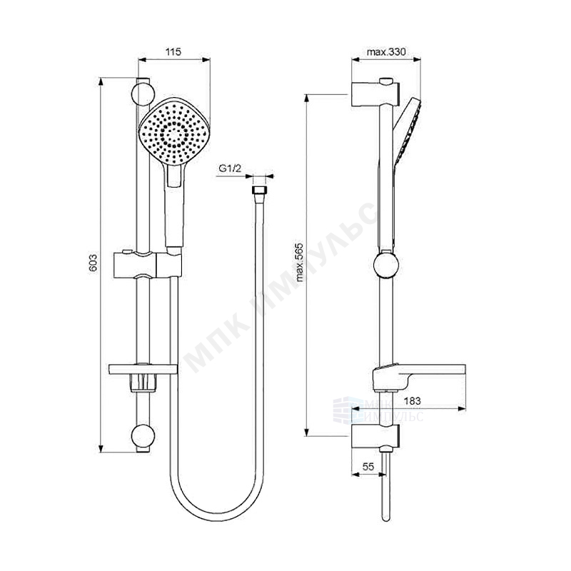 Промо-комплект для ванны с душем хром ESLA Ideal Standard BC264AA — изображение 3
