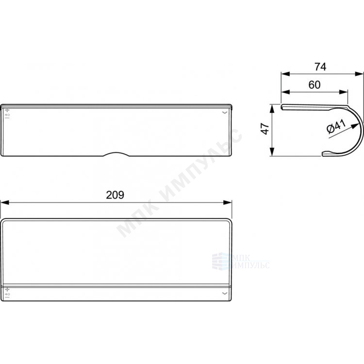 Полочка для смесителя CERATHERM T100/T50/T25 209х60мм хром Ideal Standard A7215AA — изображение 4