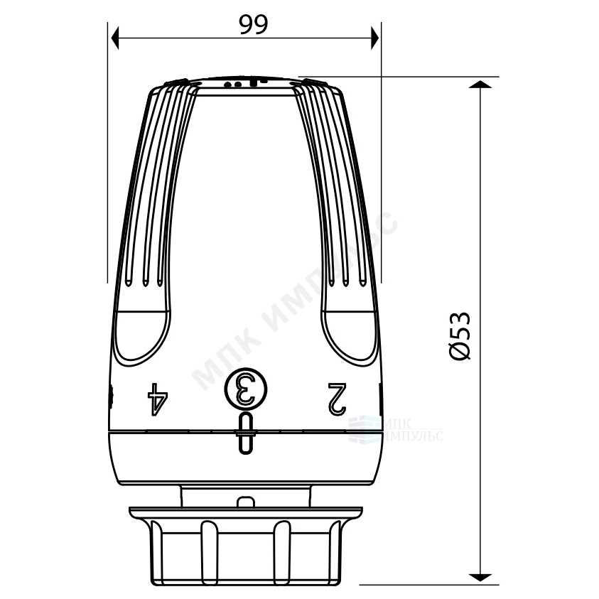Элемент термостатический R468H жид/нап гайка М30х1,5 8-32oC Giacomini R468HX001 — изображение 2