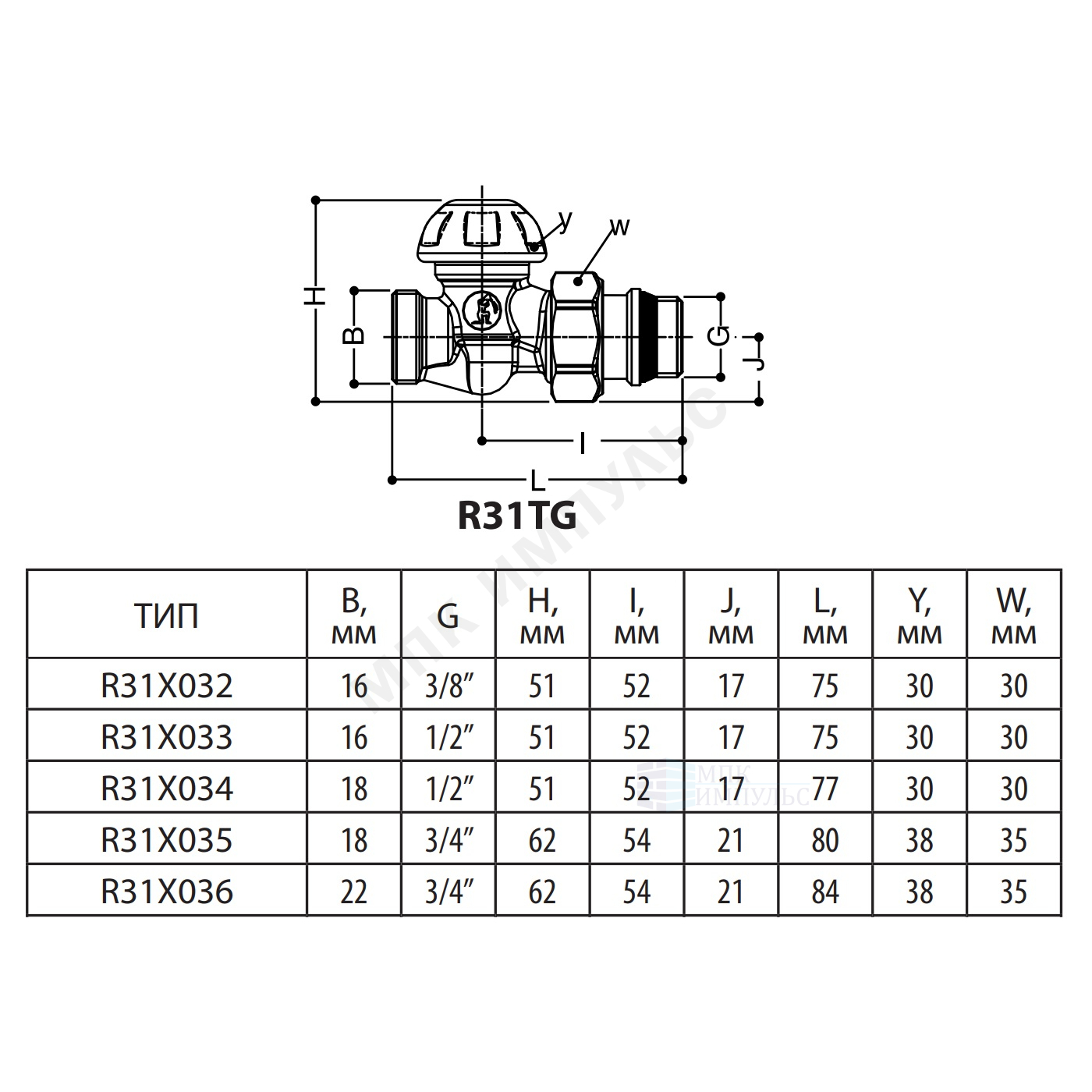 Клапан запорный Ду 15 Ру16 1/2"x3/4"ЕК НР прямой штуцер с герметичной прокладкой R31TG Giacomini R31EX037 — изображение 2