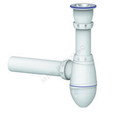 Сифон для умывальника бутылочный 1 1/2"x40 с прямой трубкой 40 с нержавеющей решёткой Unicorn A210
