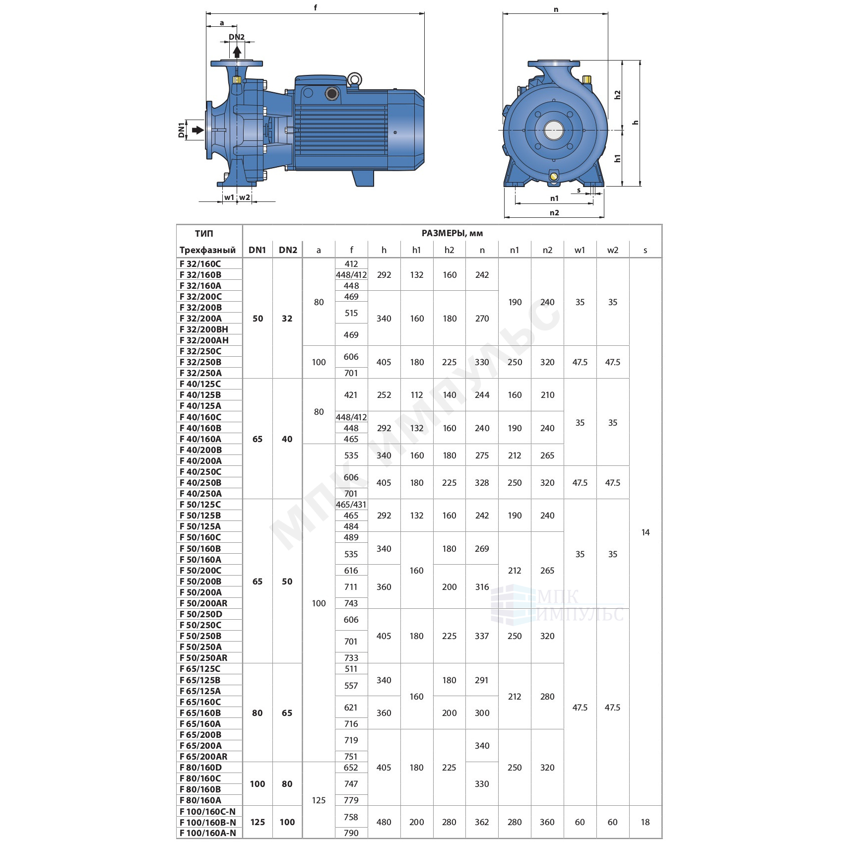 Насос консольно-моноблочный F 65/160 C PN10 Pedrollo 4FN65158E — изображение 2