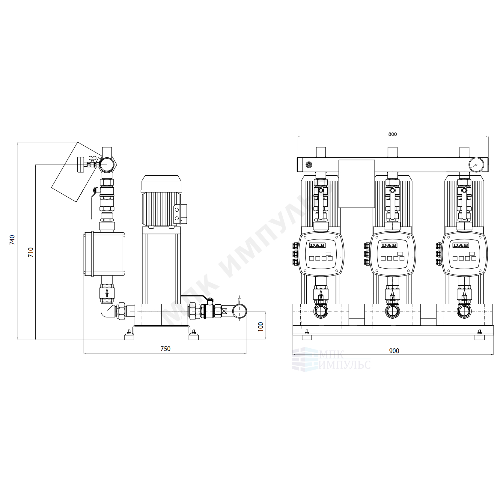 Установка повышения давления ACTIVE DRIVER 3 KVC A.D.70/120 T DAB 60122682 — изображение 2