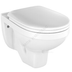 Унитаз подвесной горизонтальный выпуск с сиденьем полипропилен микролифт Рио Люкс Rosa (Кировская керамика)