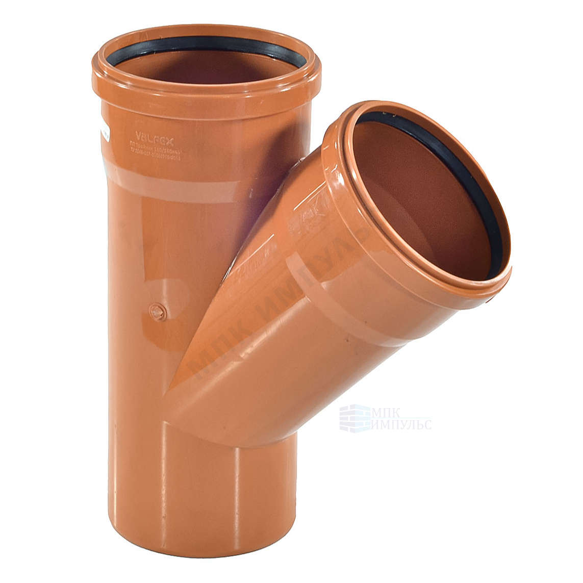 Тройник PP-B коричневый Дн 160х160х45гр б/нап в/к VALFEX 33160160