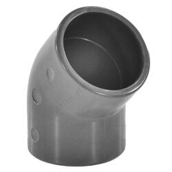 Отвод НПВХ Дн 20х45гр Ру16 серый напорный под клеевое соединение Aquaviva ELW02045
