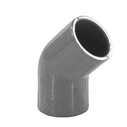 Отвод НПВХ Дн 125х45гр Ру10 серый напорный под клеевое соединение Aquaviva