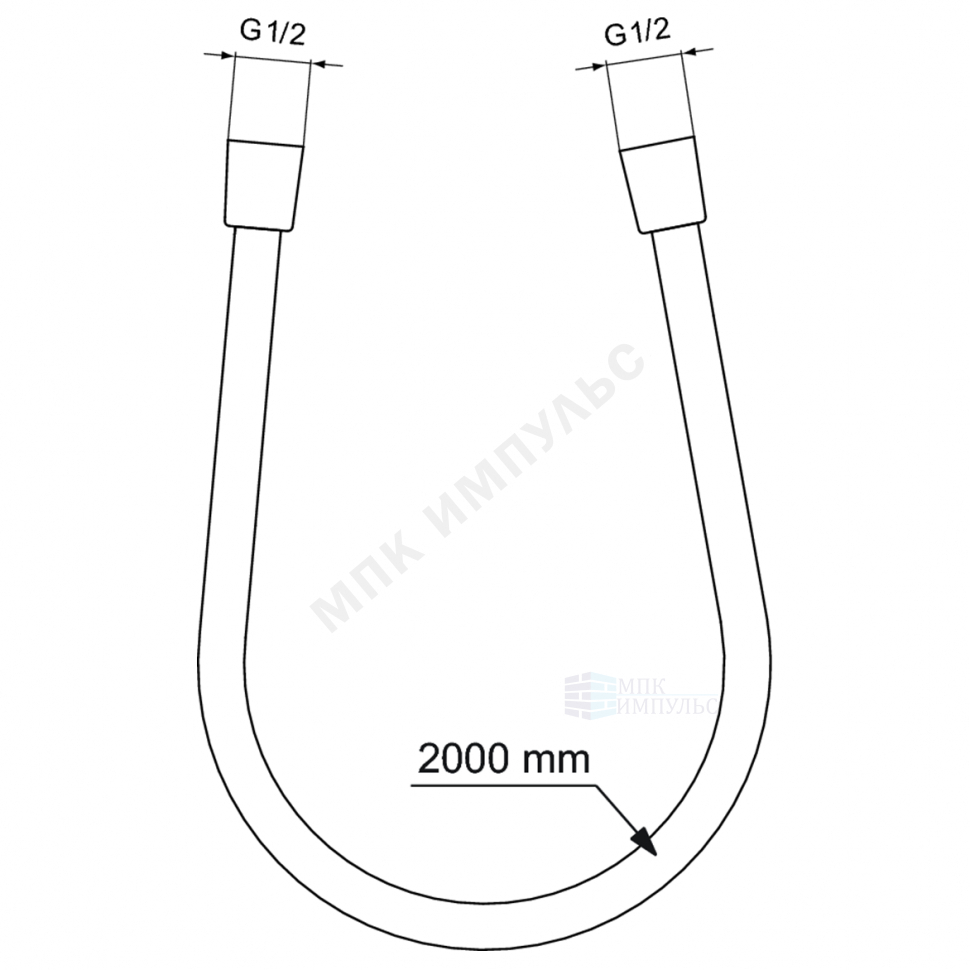 Шланг для душа L=2,0м имп-конус/имп-конус поворотный хром IDEALFLEX Ideal Standard BE200AA — изображение 2