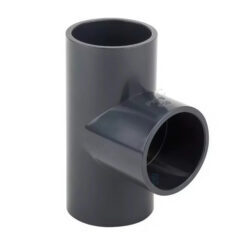 Тройник НПВХ Дн 225х90гр Ру10 серый напорный под клеевое соединение Aquaviva TEE2250