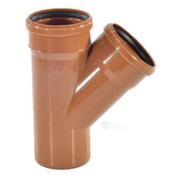 Тройник НПВХ коричневый Дн 160х160х45гр б/нап в/к Aquaviva AQVD105160
