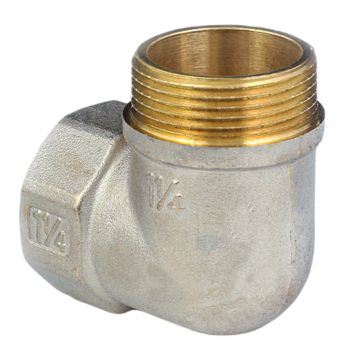 Угольник латунь никель реборда Ду 40 (1 1/2") ВР/НР 9006 ГОСТ 32585-2013 Aquasfera 9006-05 — изображение 13