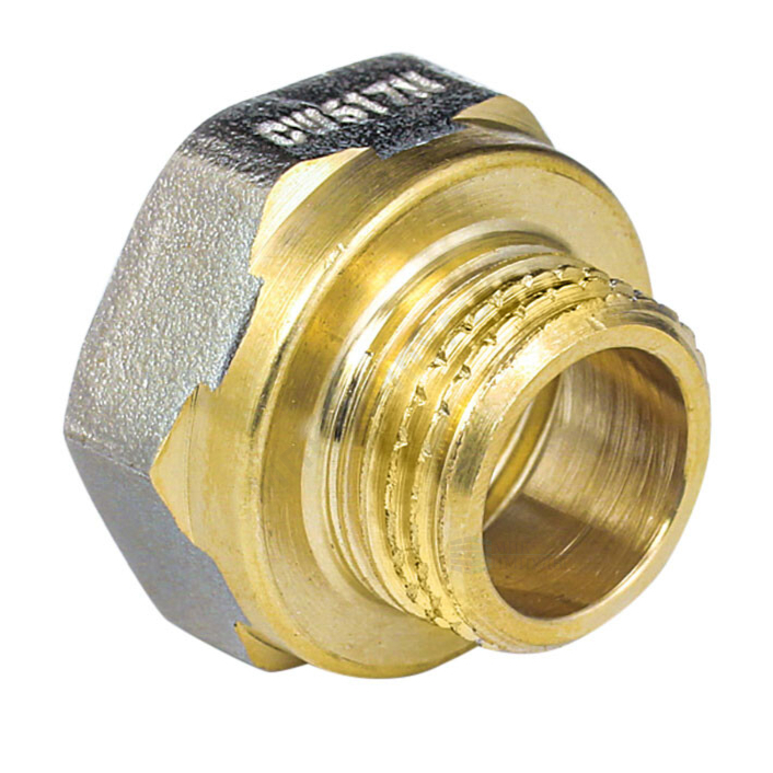 Переход латунь никель реборда Ду 40х32 (1 1/2"х1 1/4") ВР/НР 9021 ГОСТ 32585-2013 Aquasfera 9021-09 — изображение 15