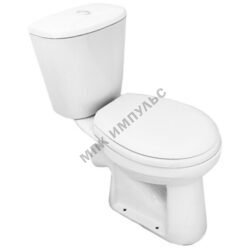 Унитаз-компакт косой выпуск нижний подвод с арматурой 1/реж слив кнопка с сиденьем полипропилен белый Комфорт Стандарт Лобненский стройфарфор 10/1/5/3-47