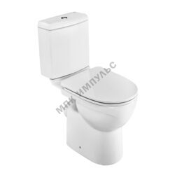 Унитаз-компакт косой выпуск нижний подвод с арматурой 2/реж с сиденьем дюропласт микролифт белый Юнион Santek 1.WH30.2.420