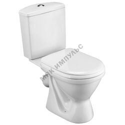 Унитаз-компакт косой выпуск нижний подвод с арматурой 2/реж слив кнопка с сиденьем полипропилен белый Алькор Santek 1.WH30.2.196