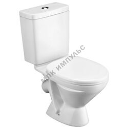 Унитаз-компакт косой выпуск нижний подвод с арматурой 2/реж слив кнопка с сиденьем полипропилен белый Лига Santek 1.WH30.2.197