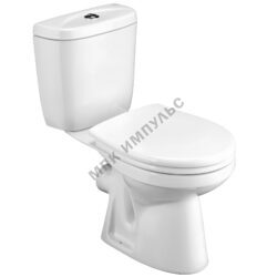 Унитаз-компакт горизонтальный выпуск нижний подвод с арматурой 2/реж слив кнопка с сиденьем дюропласт белый Анимо Santek 1.WH30.2.132