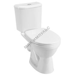 Унитаз-компакт косой выпуск нижний подвод с арматурой 2/реж слив кнопка с сиденьем дюропласт белый Бореаль Santek 1.WH30.2.143