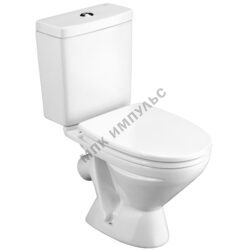 Унитаз-компакт косой выпуск нижний подвод с арматурой 2/реж слив кнопка с сиденьем дюропласт белый Лига Santek 1.WH30.2.141