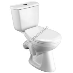 Унитаз-компакт косой выпуск нижний подвод с арматурой 1/реж слив кнопка с сиденьем полипропилен белый Бриз Santek 1.WH20.2.569