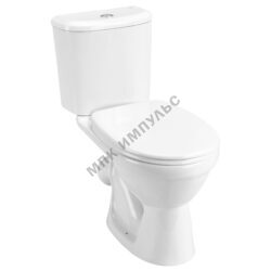 Унитаз-компакт косой выпуск нижний подвод с арматурой 2/реж слив кнопка с сиденьем дюропласт микролифт белый Бореаль Santek 1.WH30.2.146