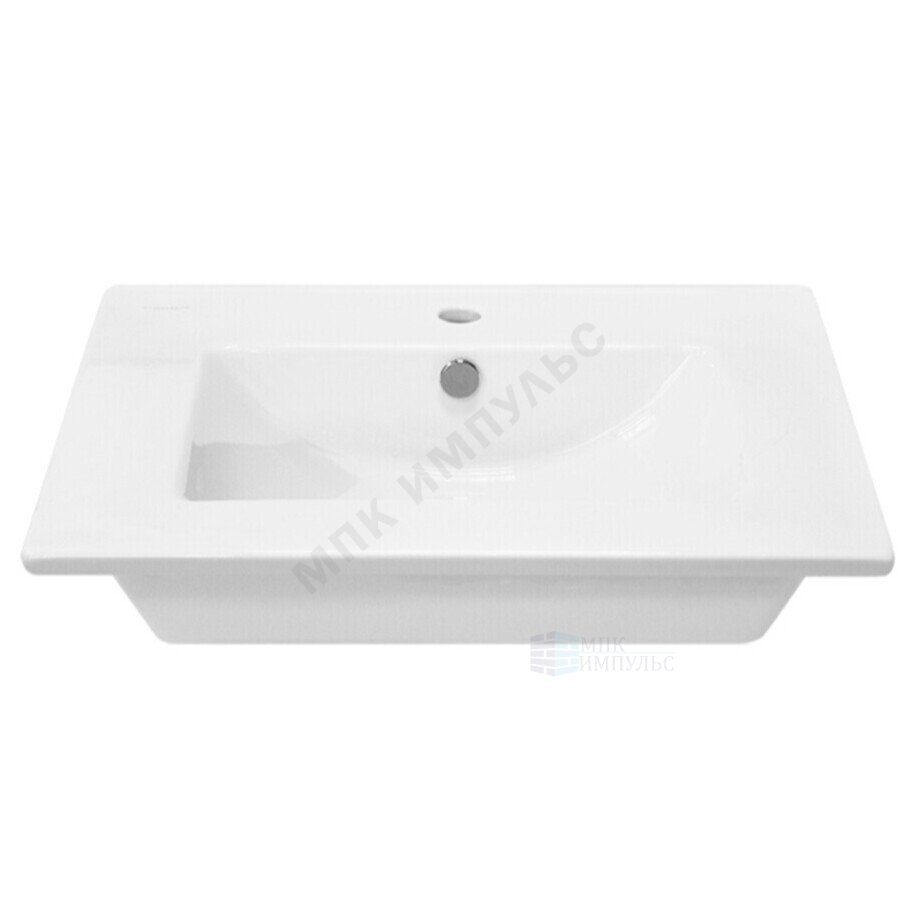 Умывальник мебельный Quadro 75 1 отверстие под смеситель по центру белый Sanita Luxe QDR75SLWB01 — изображение 2