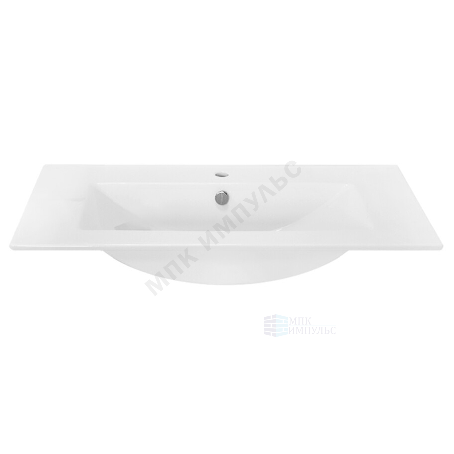 Умывальник мебельный Quadro 90 1 отверстие под смеситель по центру белый Sanita Luxe QDR90SLWB01 — изображение 2