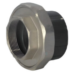 Муфта НПВХ разъемная Дн 50х1 1/2" серая ВР под клеевое соединение Aquaviva AQVBBD50F