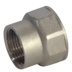Муфта латунь никель переходная Ду 40х32 (1 1/2"х1 1/4") ВР/ВР RTP (РосТурПласт) 29279