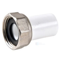 Штуцер PP-R комбинированный белый Дн 32х1 1/4" с накидной гайкой VALFEX 10136032