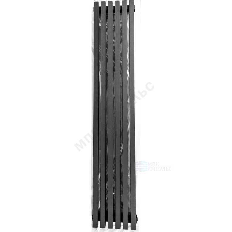 Радиатор трубчатый QUADRUM 60 V 1-1750 10 секций с боковой подводкой ВР G 1/2" 1T103S9005 (черный матовый муар) КЗТО