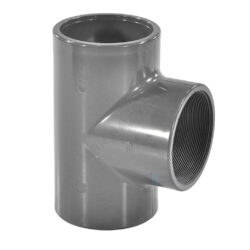 Тройник НПВХ Дн 110х4"х90гр Ру16 серый напорный ВР под клеевое соединение Aquaviva TWT1100