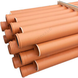 Труба НПВХ с раструбом коричневая Дн 160х4 б/нап L=6,06м в/к SN4 Aquaviva AQV16040608