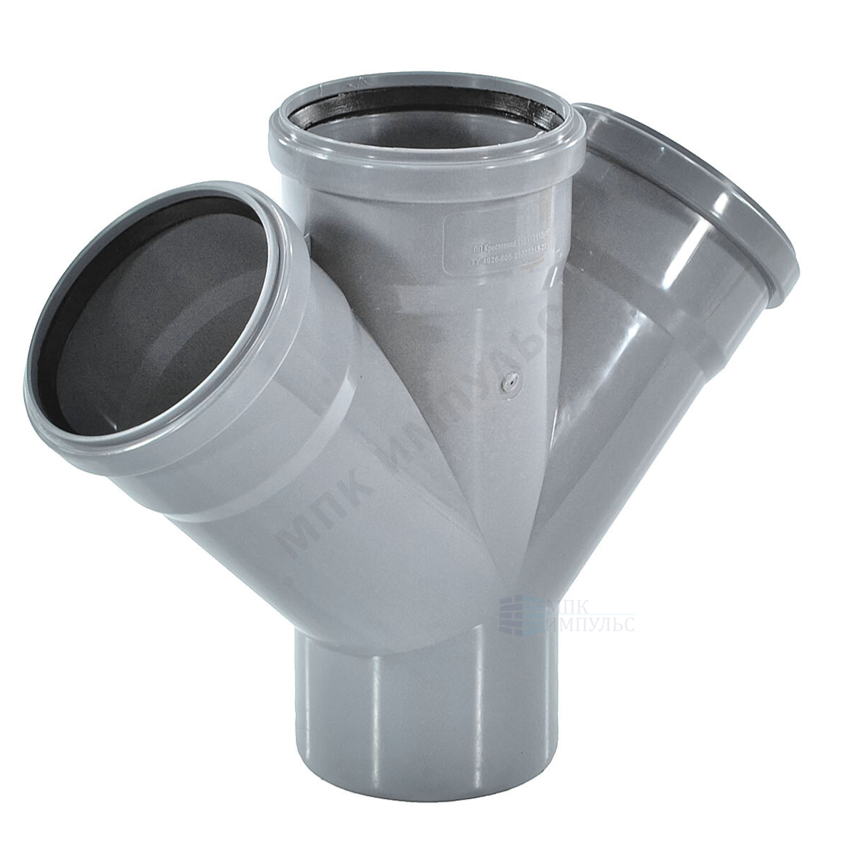 Крестовина PP-H 1-плоскостная серый BASE Дн 50х50х50х45гр б/нап в/к VALFEX 27105050