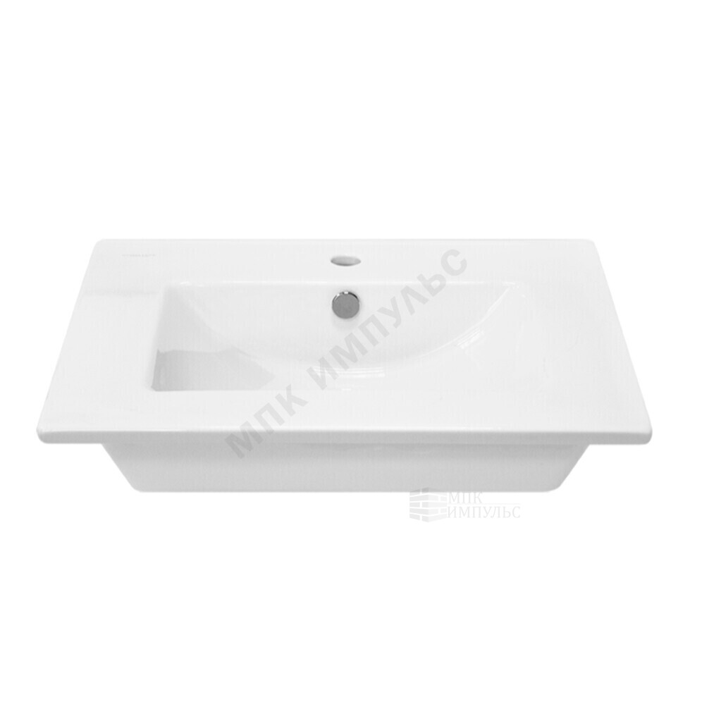 Умывальник мебельный Quadro 60 1 отверстие под смеситель по центру белый Sanita Luxe WB.FN/Quadro/60-C/WHT.G/S1 — изображение 3