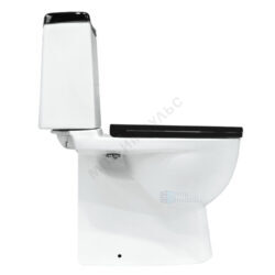 Унитаз-компакт горизонтальный выпуск нижний подвод с арматурой 2/реж слив кнопка с сиденьем дюропласт микролифт черный Best Comfort Sanita Luxe WC.CC/Best/2-DM/BLK.G/S1