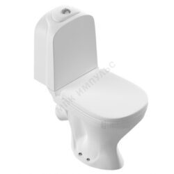 Унитаз-компакт косой выпуск нижний подвод с арматурой 2/реж слив кнопка с сиденьем дюропласт микролифт белый Classic Comfort Sanita Luxe WC.CC/Classic/2-DM/WHT.G/S1