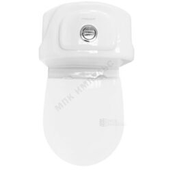 Унитаз-компакт косой выпуск нижний подвод с арматурой 2/реж слив кнопка с сиденьем термопласт микролифт белый Classic Basic Sanita Luxe WC.CC/Classic/2-TM/WHT.G/S1