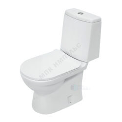 Унитаз-компакт универсальный выпуск нижний подвод с арматурой 2/реж слив кнопка с сиденьем дюропласт микролифт белый Next Slim Sanita Luxe WC.CC/Next/2-SlimDM/WHT.G/S1