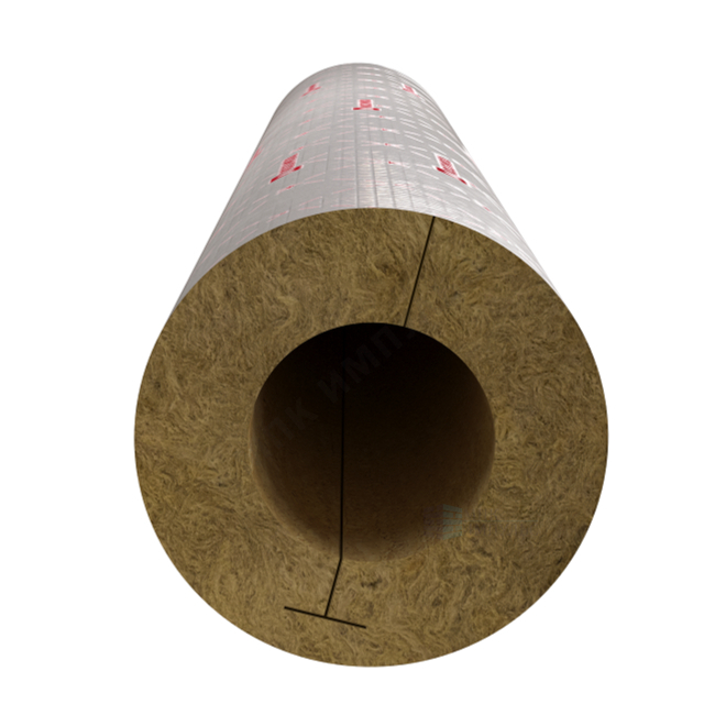 Цилиндр вырезной минеральная вата ROCKWOOL 80 кашированный армированной фольгой 25/32 L=1м ROCKWOOL 331974 — изображение 2