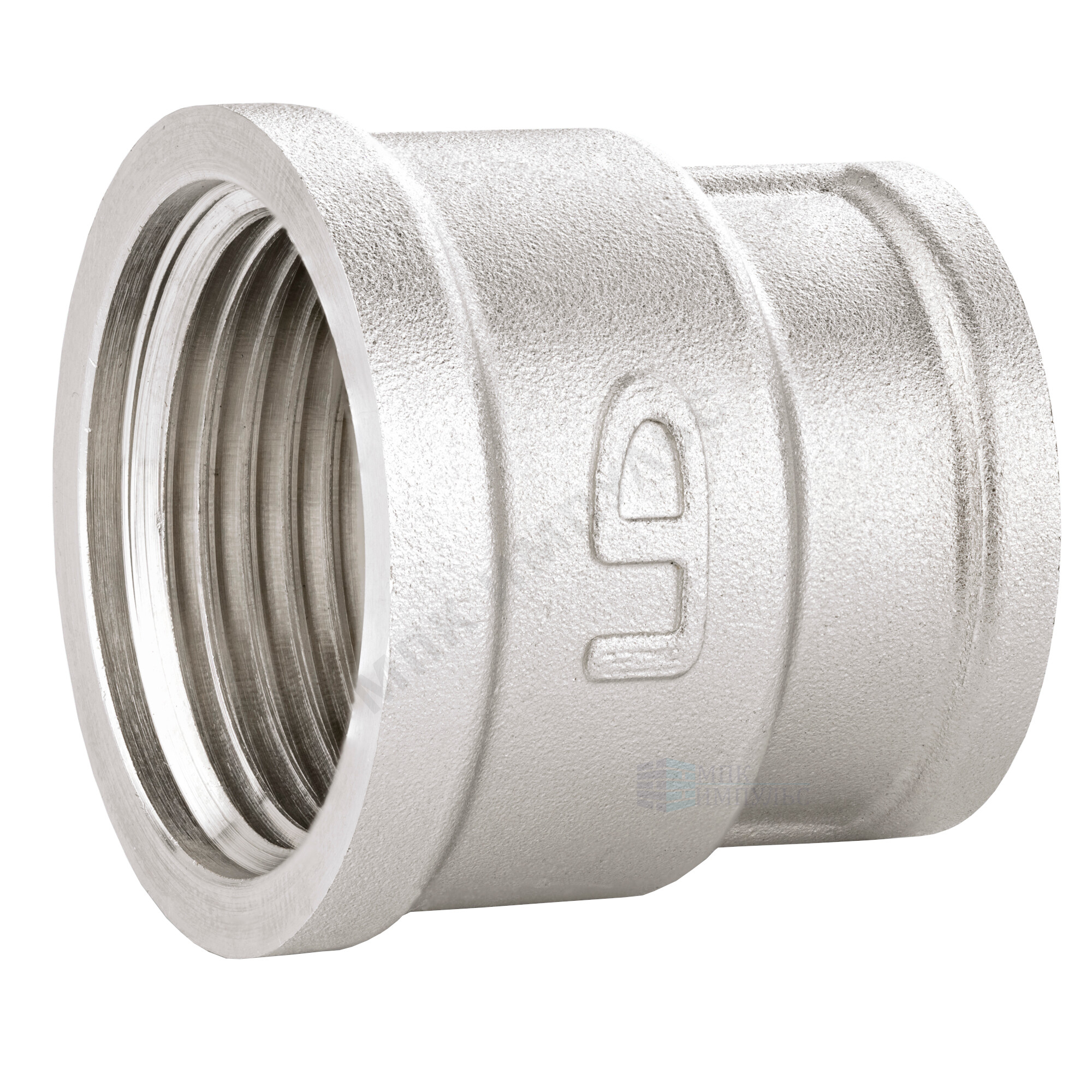 Муфта латунь никель переходная Ду 50х40 (2"х1 1/2") ВР/ВР LD LD.67.516.50х40