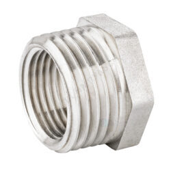 Футорка латунь никель Ду 20х15 (3/4"х1/2") НР/ВР LD LD.67.507.20х15