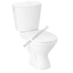 Унитаз-компакт косой выпуск боковой подвод с арматурой слив шток с сиденьем ПВХ белый Универсал (М) Лобненский стройфарфор 10/1/5/3-7