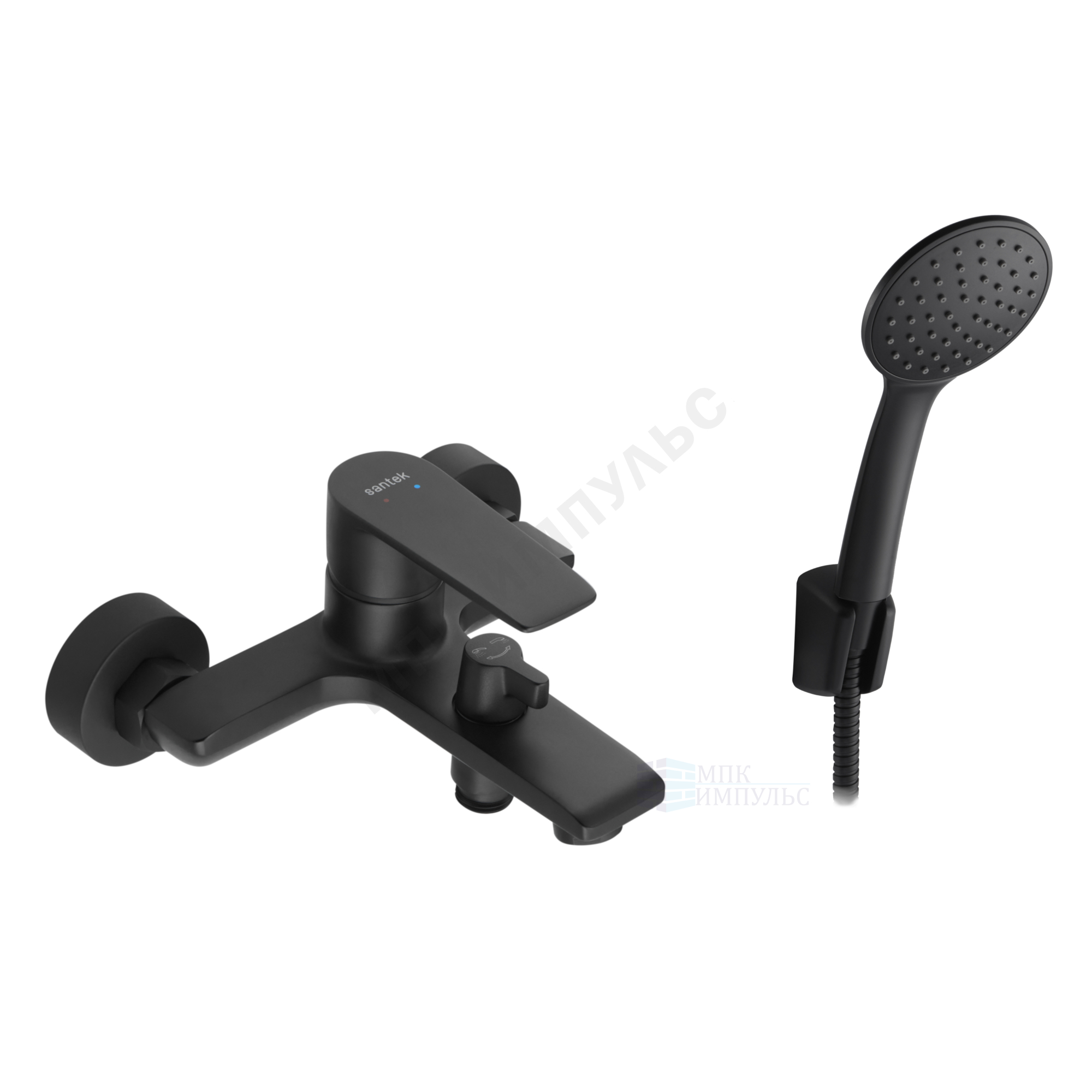 Смеситель для ванны с душем одноручный черный Арма Santek WH5A10007N001