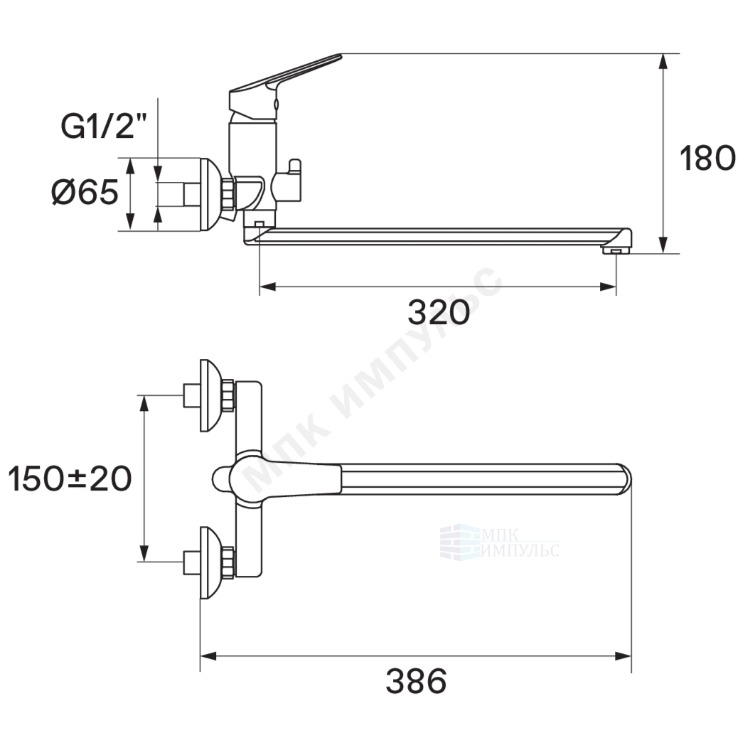 Смеситель для ванны с душем одноручный хром Венга Santek WH5A12003C001 — изображение 2