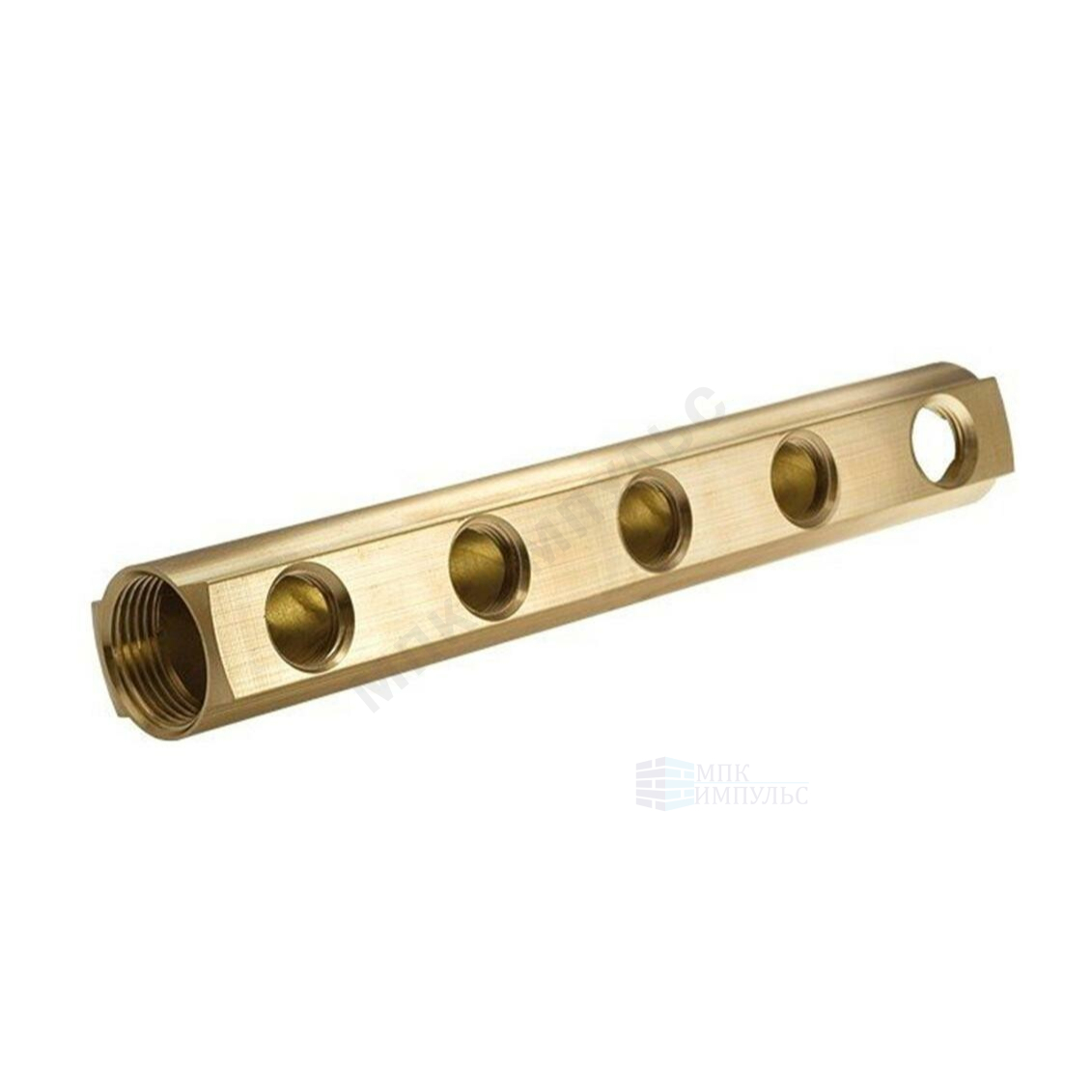 Коллектор латунь 3/4" ВР/ВР на 6 вых 3/8" ВР м/о 40мм Апогей 422628