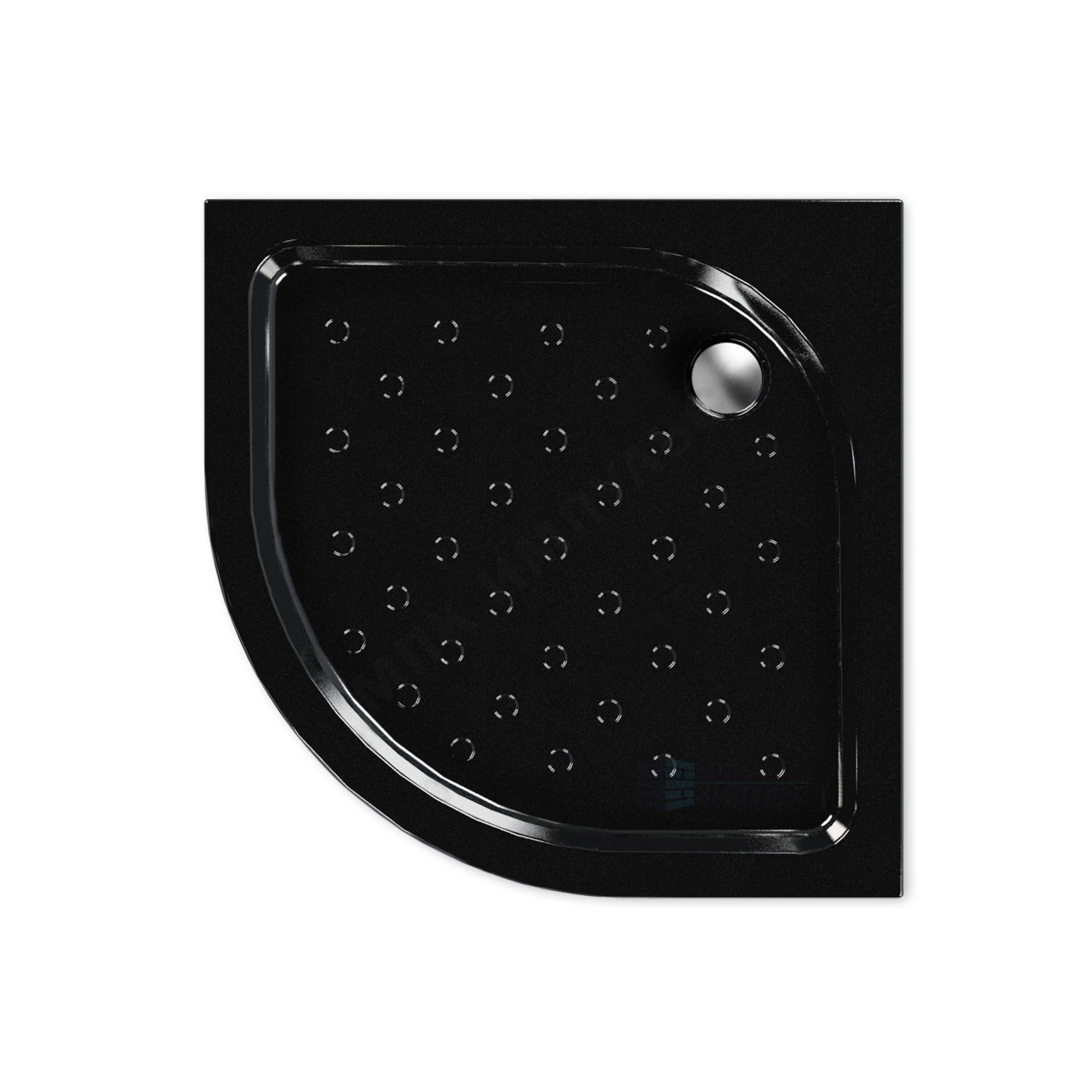 Поддон душевой акриловый четверть круга Classic BLACK N 800х800х160 с противоскользящим покрытием черный МетаКам АПS_013573 — изображение 2