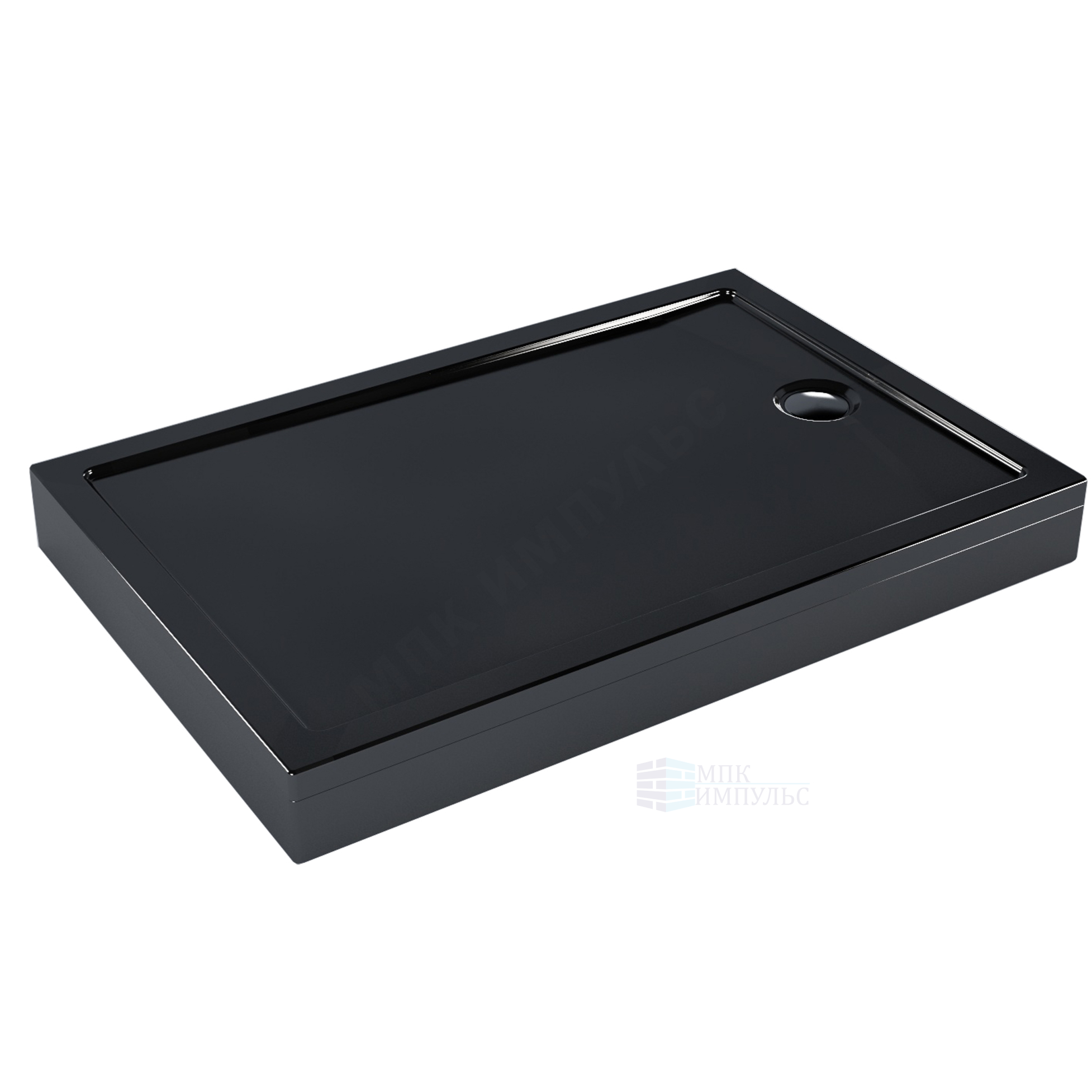 Поддон душевой акриловый прямоугольный Universal PRO BLACK N 1200х800х130 черный МетаКам АПS_014443